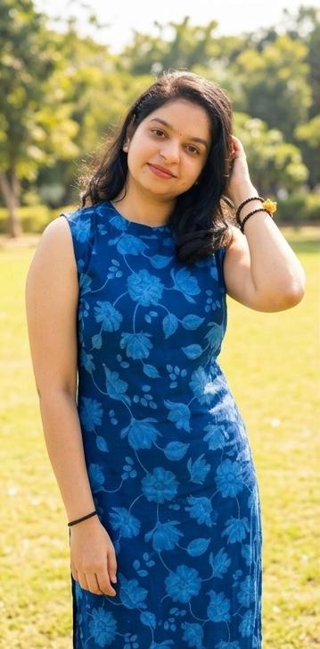 Blue Floral Printed Women's Cord Set